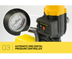 Hydro Active 800w Weatherised stainless auto water pump - Yellow