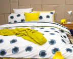 Ardor Mizu Reversible King Bed Quilt Cover Set - Indigo