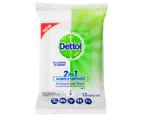 Dettol 2-In-1 Hands & Surfaces Antibacterial Wipes 15pk