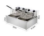 Electrical Stainless Steel 20L Deep Fryer with Twin Oil Basket for Commercial Use