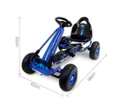 Kids Pedal Power Go Kart Ride On Racing Car Blue and Black