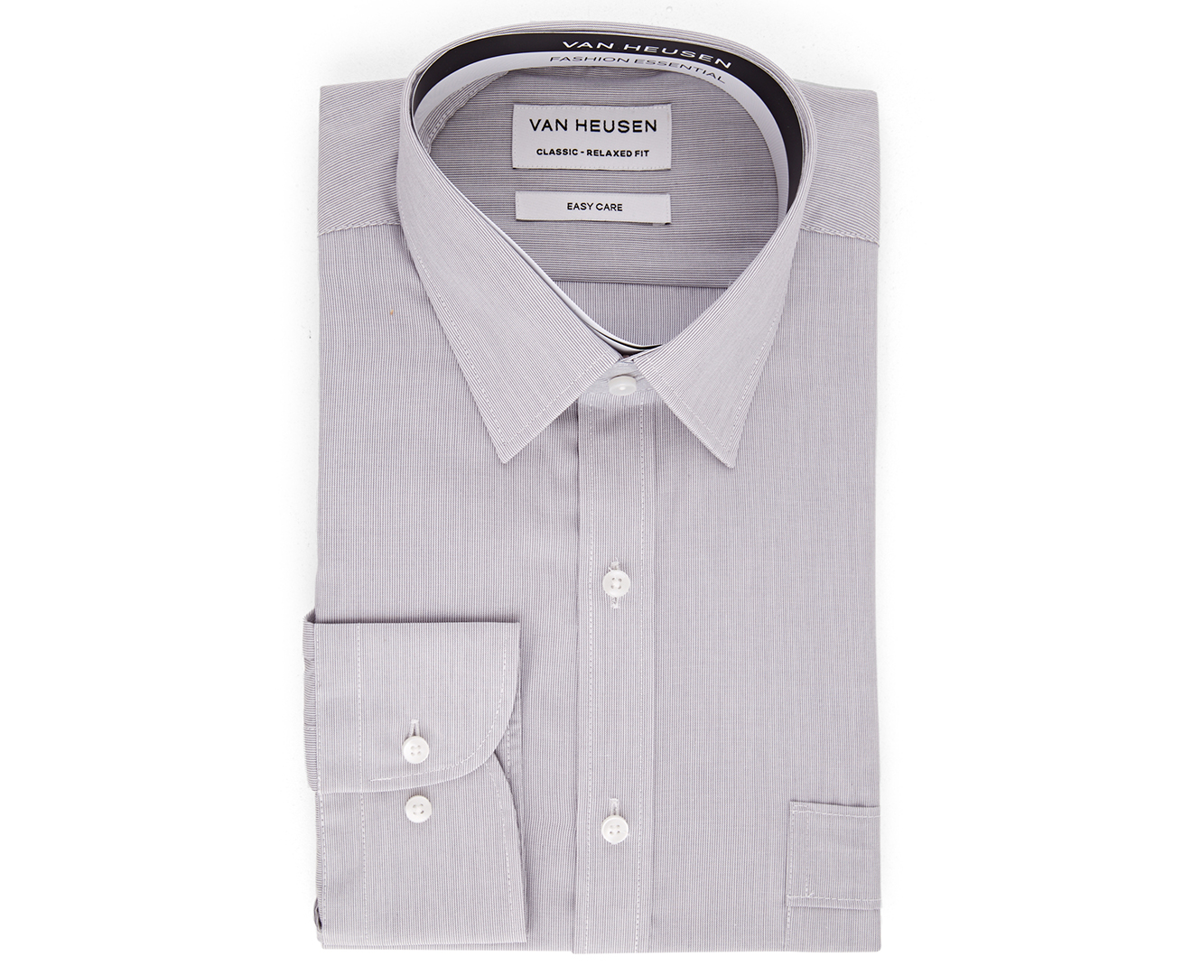 Van Heusen Men's Classic Relaxed Fit Shirt - Black Stripe | Catch.co.nz