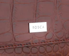Tosca Croc-Look Medium Leather Wallet - Brown