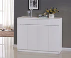 1.2M High Gloss 2PAC Finish White Wooden Shoe Cabinet 35CM Deep