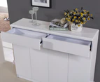 1.2M High Gloss 2PAC Finish White Wooden Shoe Cabinet 35CM Deep