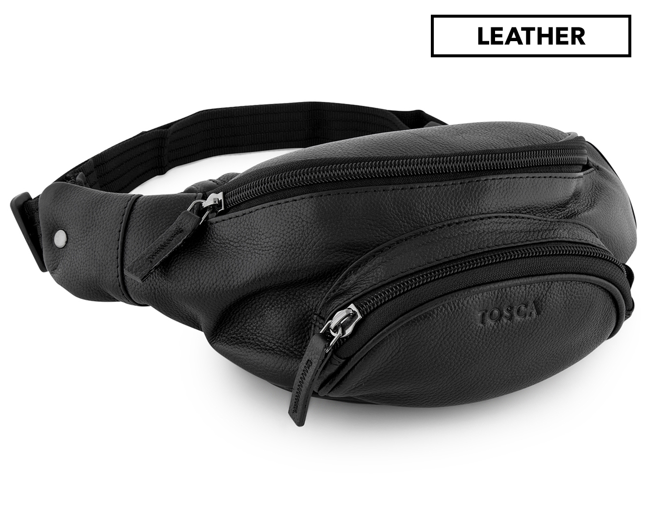 Tosca Leather Waist Bag - Black | Catch.co.nz