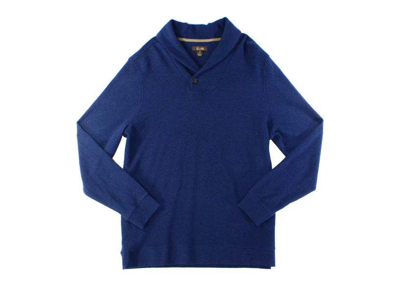 Tasso Elba Navy Blue Mens US Size Large L Shawl Collar Knit Sweater