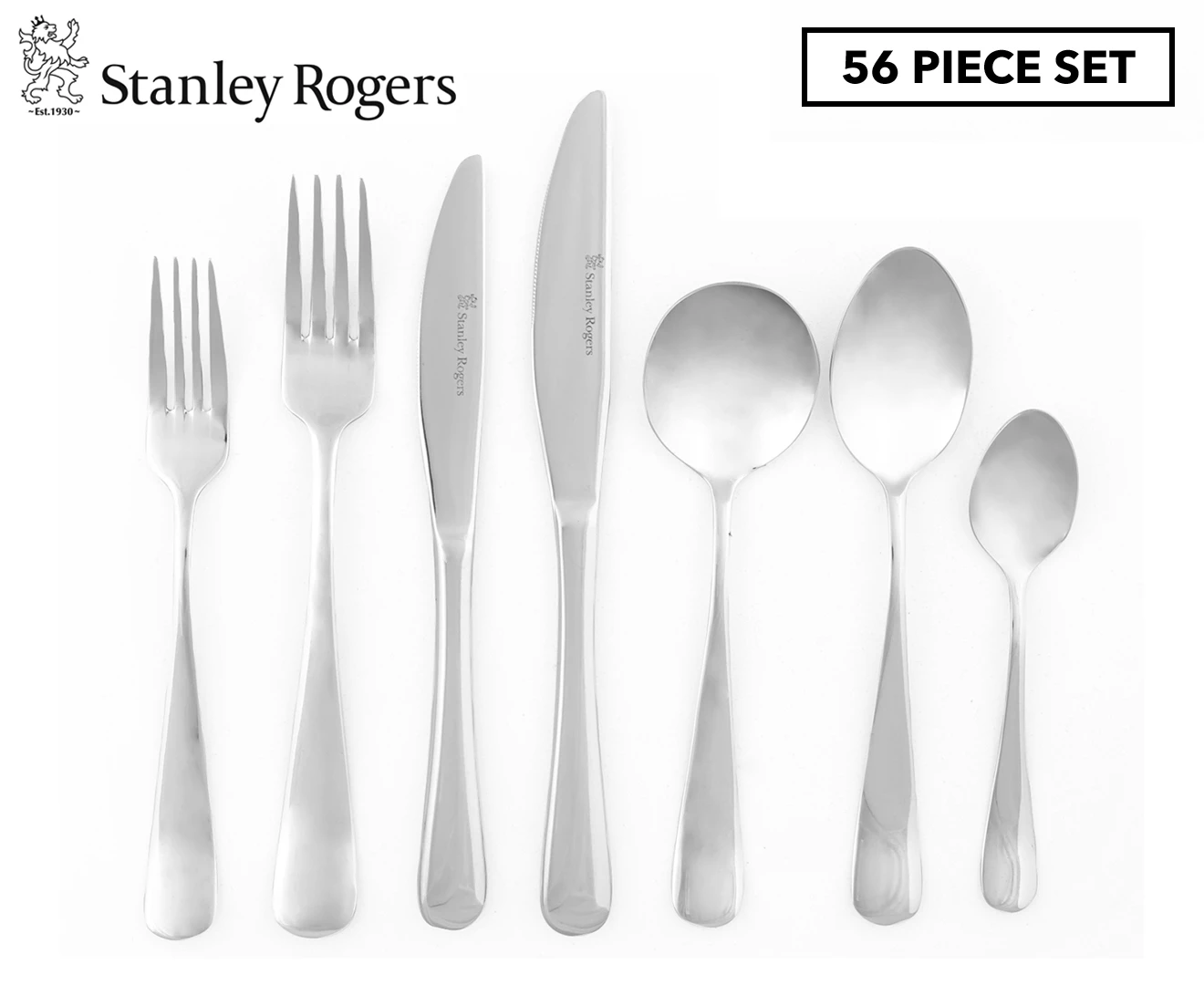 Stanley Rogers 56-Piece Hampstead Cutlery Set - 18/0 Stainless Steel