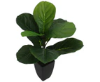 Willow & Silk Potted 46cm Artificial Baby Fiddle Leaf Fig Plant - Black/Green