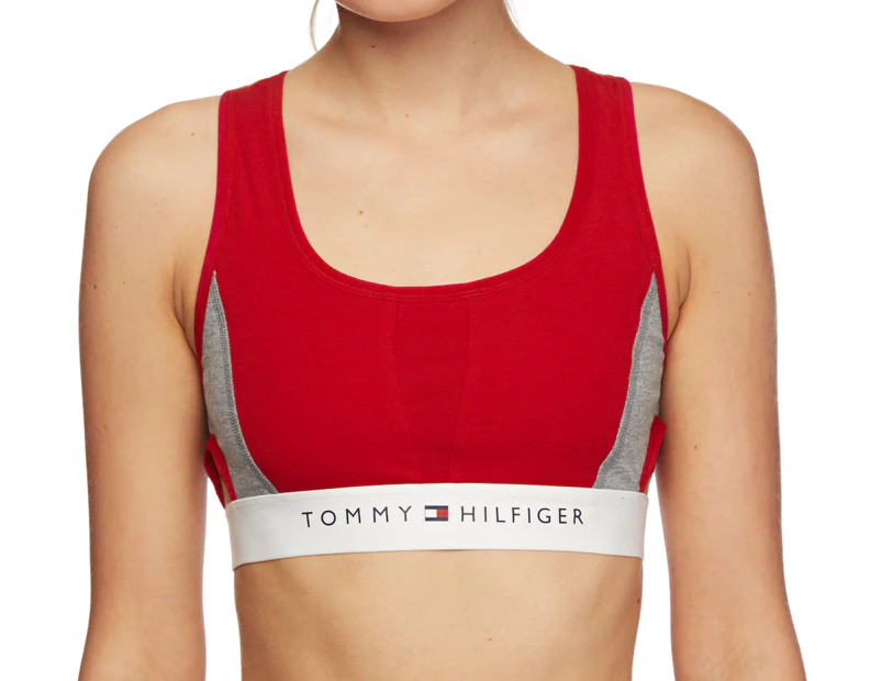 Tommy Hilfiger Women's Cotton Lounge Bralette - Red/Grey Heather