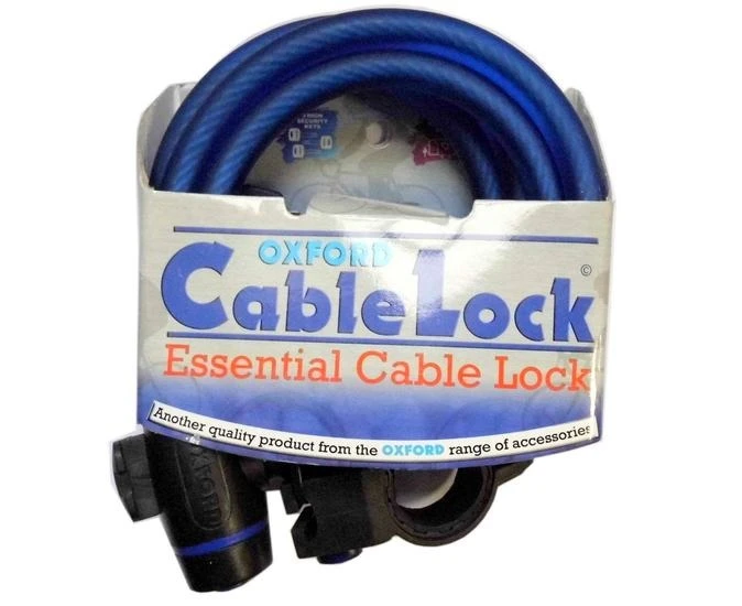 Oxford Cable Lock 1.8m X 12mm - Blue