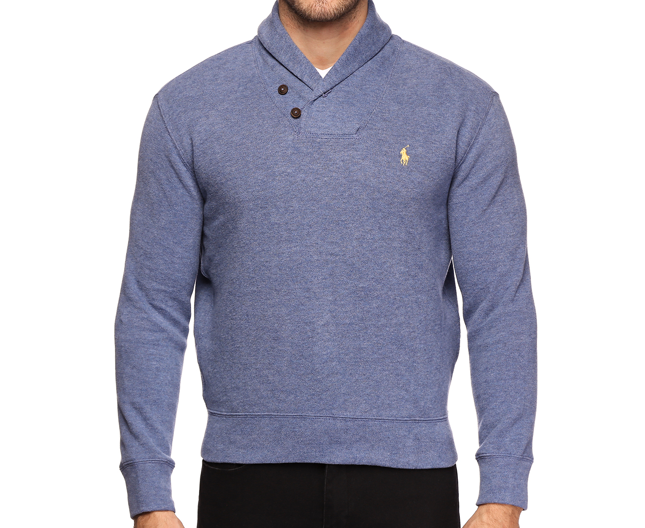 Polo Ralph Lauren Men's Button Up Sweater - Light Blue | Catch.com.au