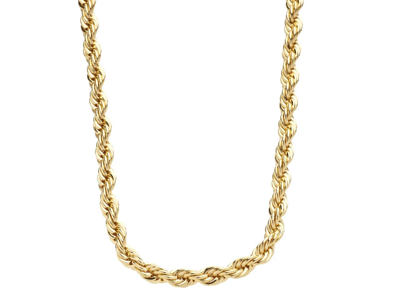 Iced Out Bling Hip Hop Rope Chain - 4mm - gold - Gold