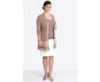 More By Siste's Women's Plus Size Seqiuned Cotton Cardigan - Brown