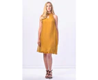 COCONUDA  Women's Bright & Weightless Silk Summer Dress - Brown