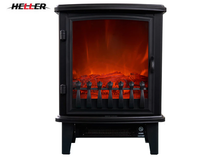 Heller 1800W Electric Single Door Fireplace Heater - Black