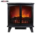 Heller 1800W Electric Double Door Fireplace Heater - Black HFH1800 1