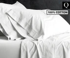 Park Avenue European Vintage Washed Queen Bed Sheet Set - White