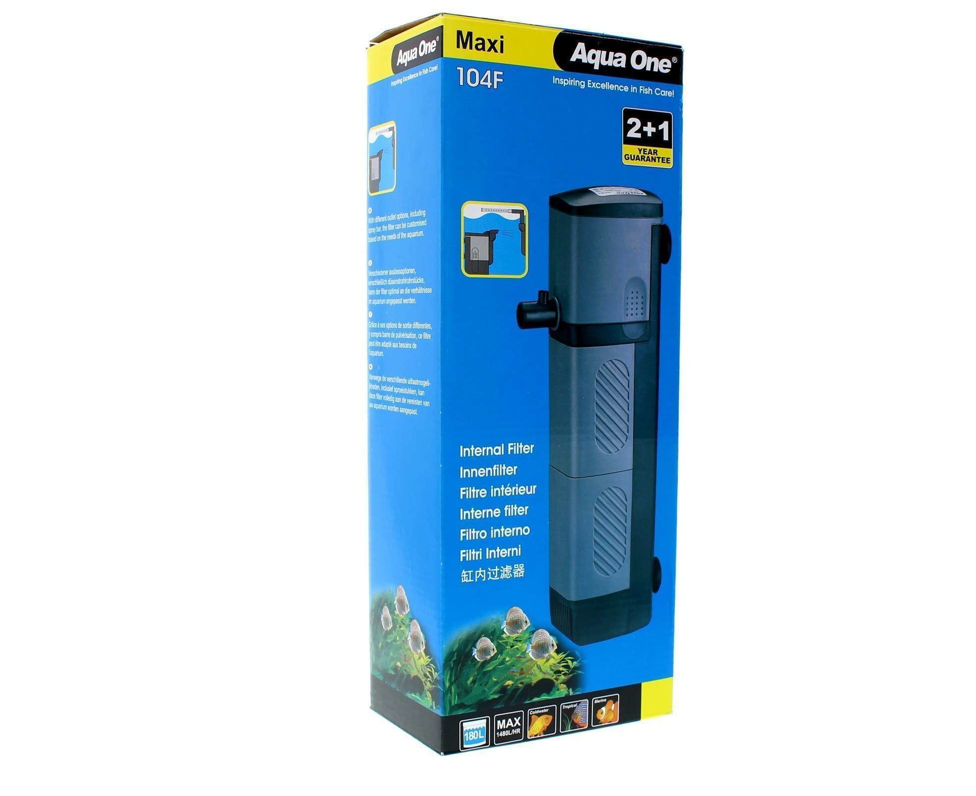 104F Maxi Internal Filter 1480L / Hr 11334 Fish Tank Aquarium Aqua One ...