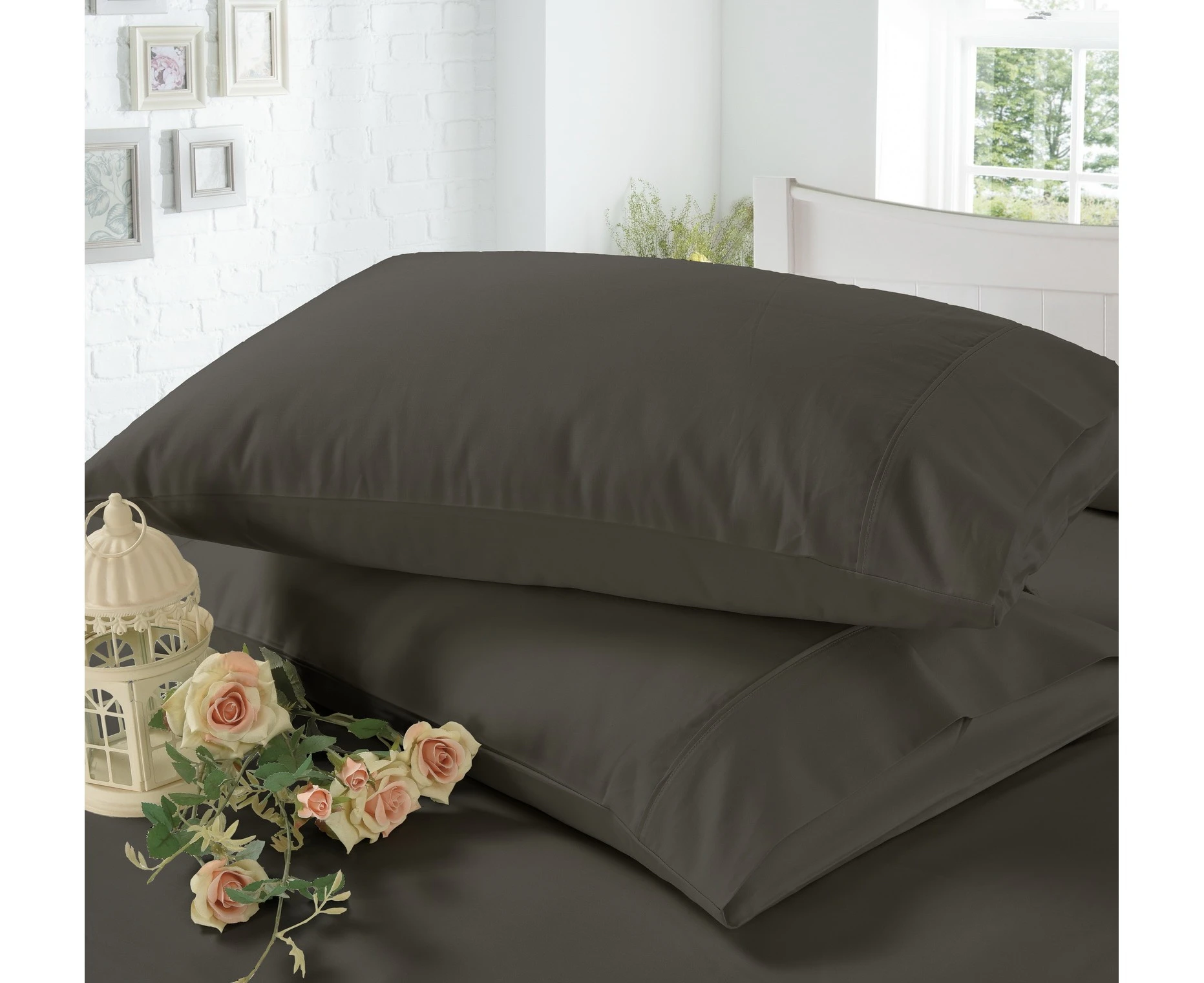 1200TC 4 Pieces Egyptian Cotton Sheet Set Queen Bed Charcoal