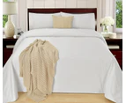 1200TC 3 Pieces Egyptian Cotton Sheet Set King Single Bed White