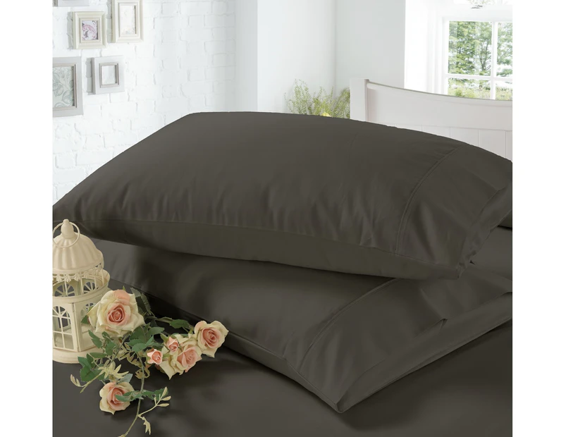 1200TC 4 Pieces Egyptian Cotton Sheet Set Super King Bed Charcoal