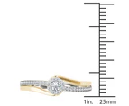 De Couer 9k Yellow Gold 1/4ct TDW Diamond Bypass Engagement Ring - White H-I