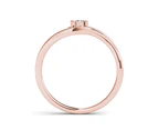 De Couer 9k Rose Gold 1/10ct TDW Diamond Criss-Cross Engagement Ring - White H-I