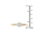 De Couer 9k Yellow Gold 1/4ct TDW Diamond Cluster Engagement Ring - White H-I