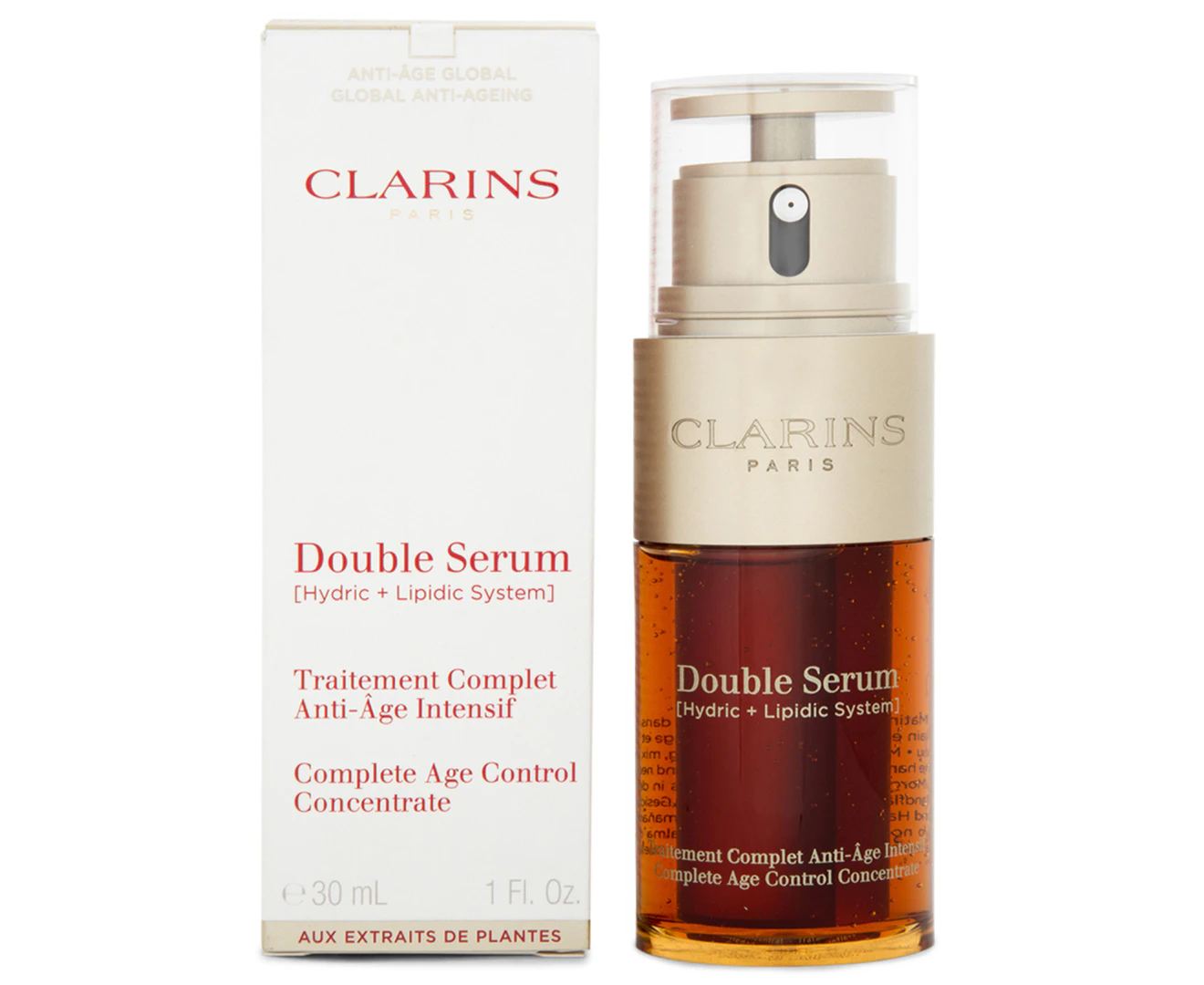 Clarins Double Serum (Hydric + Lipidic System) Complete Age Control Concentrate 30ml/1oz