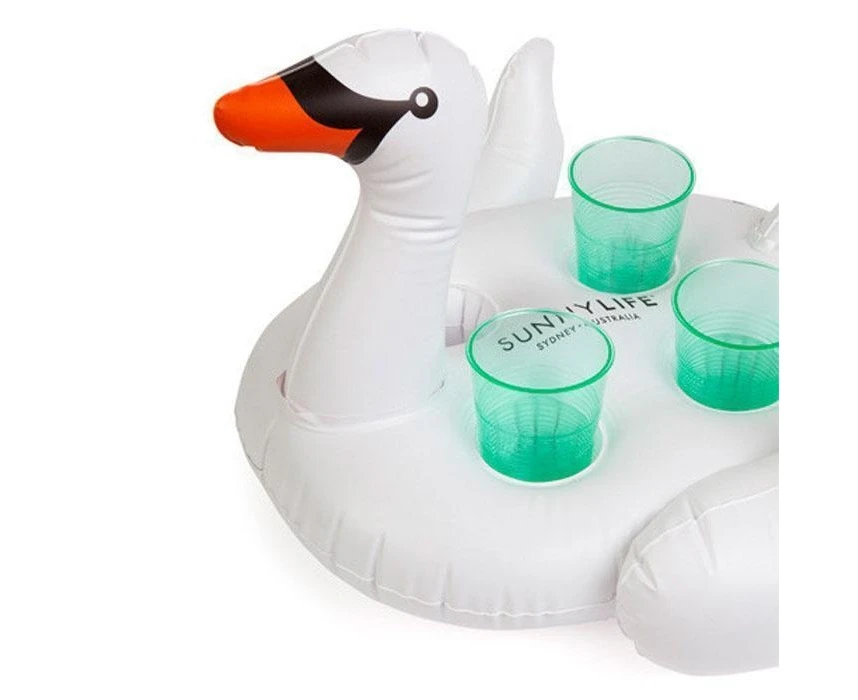 SunnyLife Inflatable Swan Drinks Holder