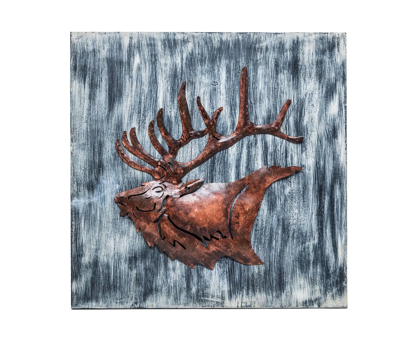 Reindeer 3D Wall Art Décor Mural Decal Iron Wood Handmade