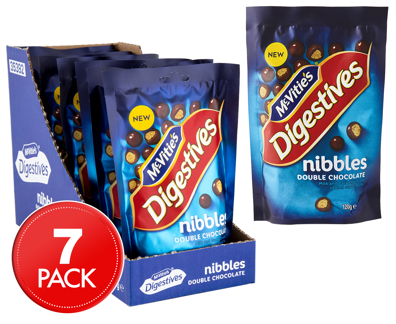 7 X McVitie's Digestives Nibbles Double Chocolate 120g | GroceryRun.com.au