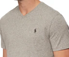 Men's Short Sleeve V-Neck Tee / T-Shirt / Tshirt - Grey Heather