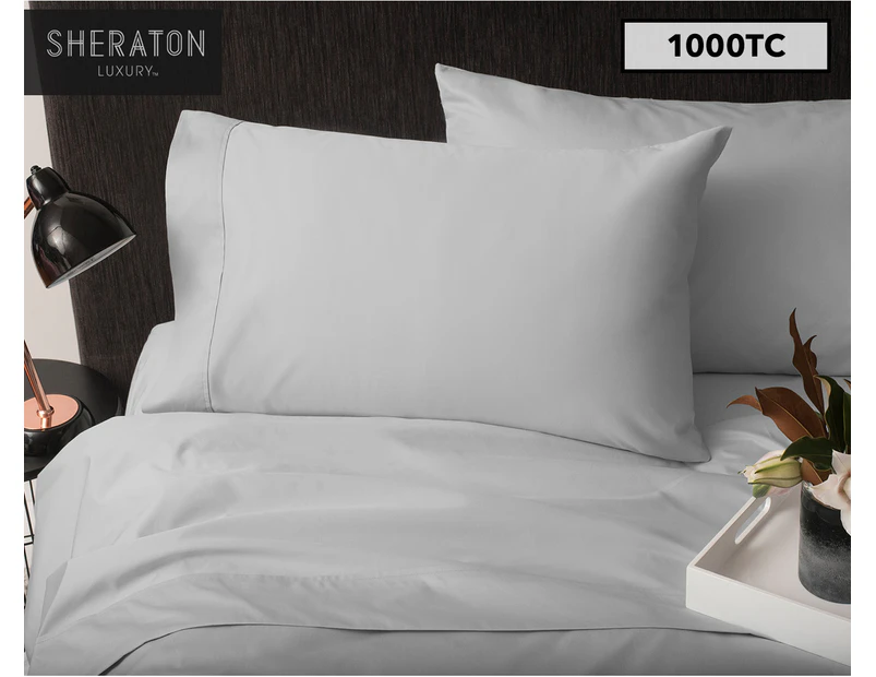 Sheraton Luxury 1000TC 100% Cotton Sheet Set - Light Graphite