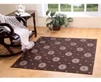 Floral Coffee Chenille Tapestry Anti-Slip Rug