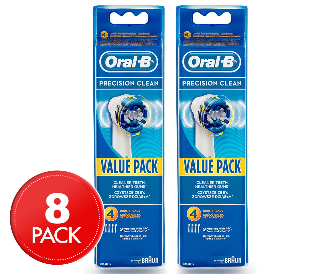 2 X Oral-B Precision Clean Replacement Brush Heads 4pk | Catch.com.au