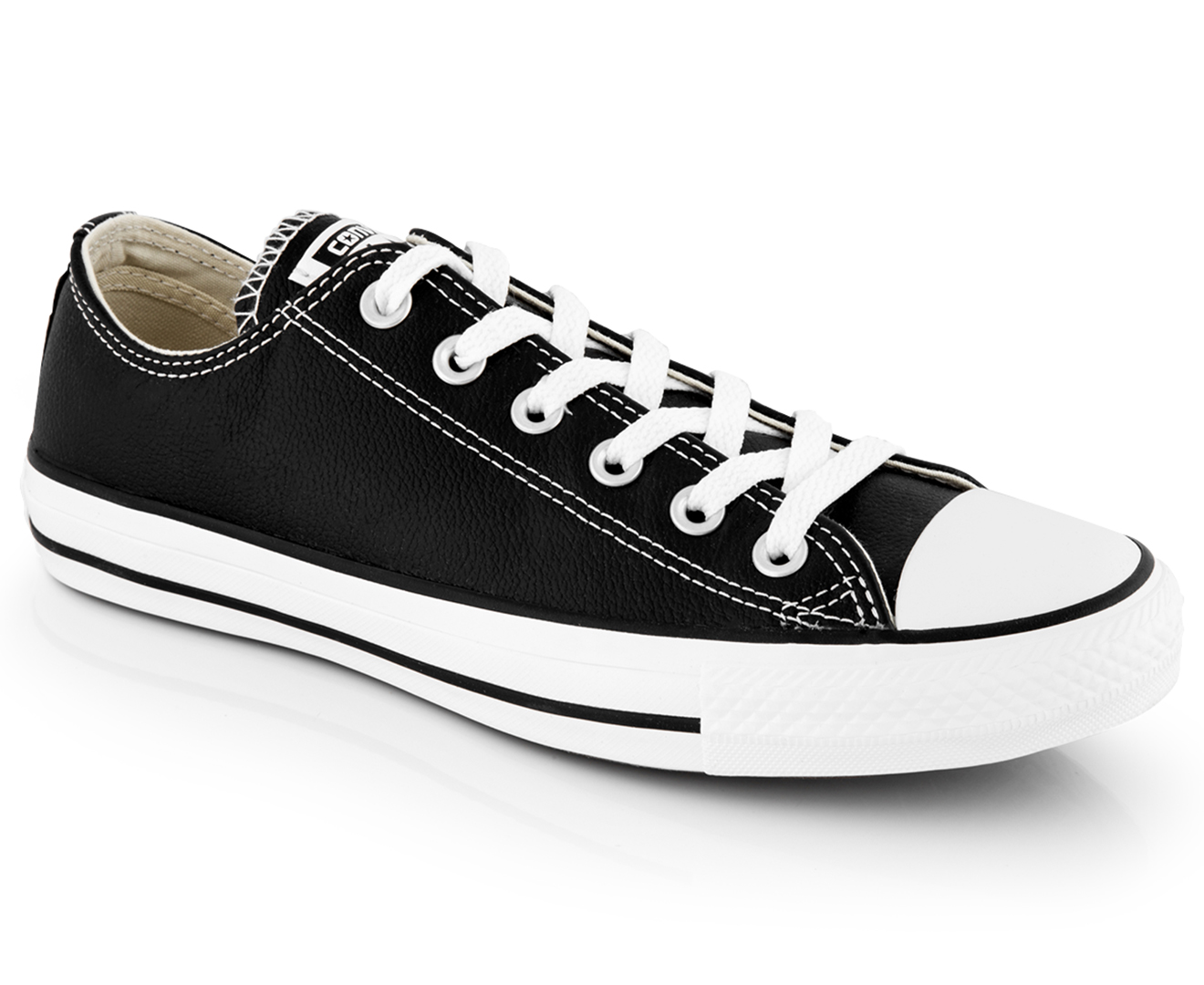 Converse Unisex Chuck Taylor All Star Low Top Leather Sneakers - Black ...
