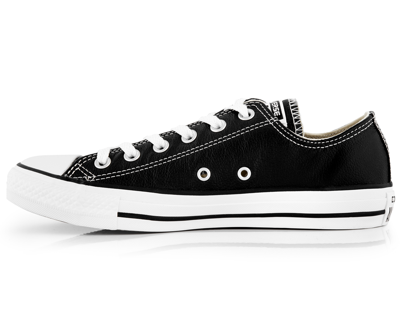 Converse Unisex Chuck Taylor All Star Low Top Leather Sneakers - Black ...