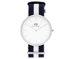 Daniel Wellington Men's 40mm Classic Glasgow Nylon Watch - Blue/White/Silver