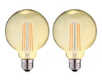 2-Piece 7.5W 3000K Non-Dimmable LED Filament G125 Edison Globe - Clear