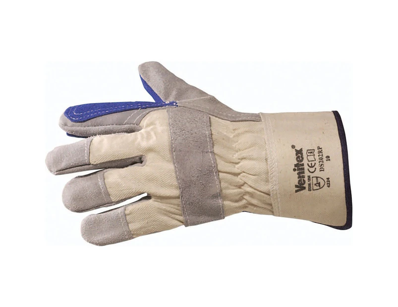 Venitex Workwear Cowhide Split Leather Gloves (Blue/Grey) - BC1211