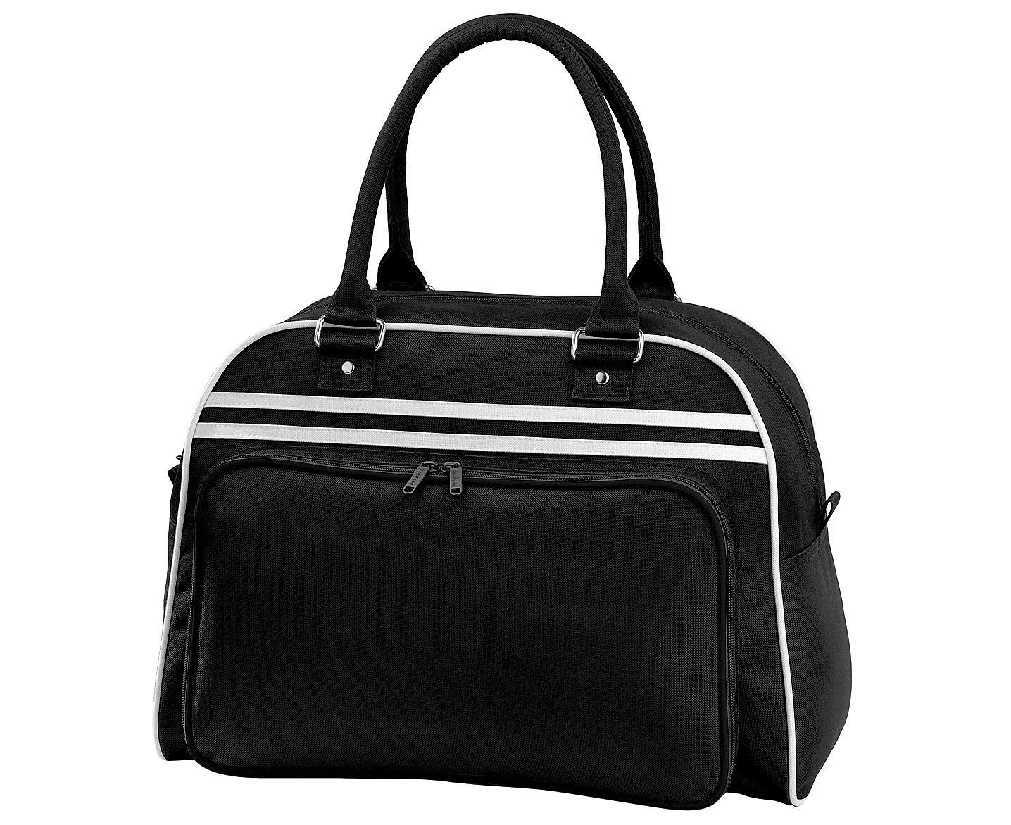 Bagbase Retro Bowling Bag (23 Litres) (Black/White) - BC1316