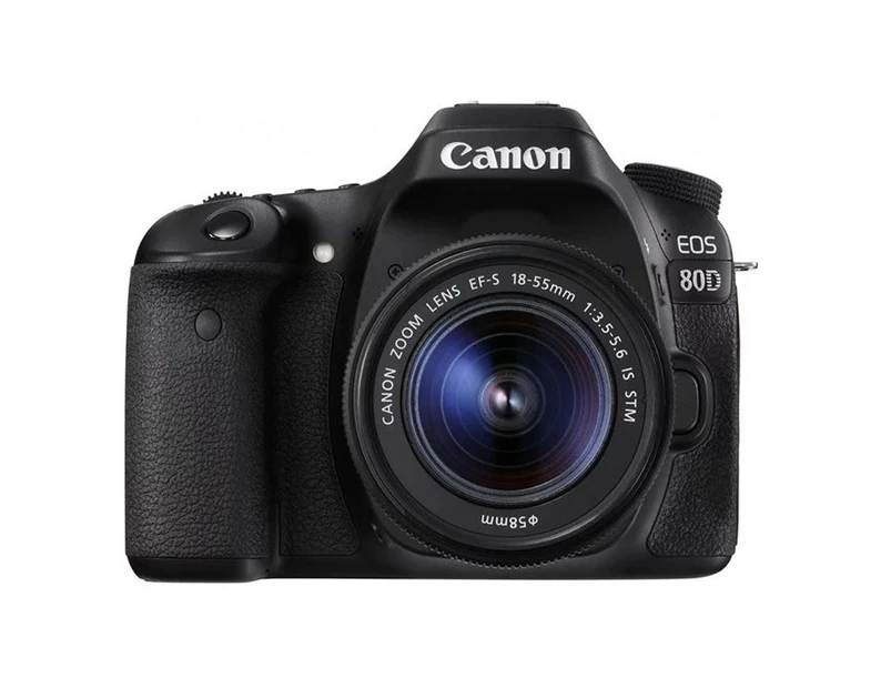 Canon EOS 80D DSLR Camera Single Lens Kit (18-55mm IS STM) 24.2MP APS-C CMOS Sensor, Dual Pixel CMOS AF, Built-In Wi-Fi with NFC, 3.0" Full HD 1080p