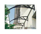 Door Window Triple Module Awning Solid Polycarbonate Clear Canopy with Black Aluminium Frame