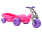 Junior ATV Kids Trike w/ Trailer - Pink/Purple
