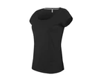 Kariban Womens Boat Neck Short Sleeve T-Shirt (Black) - RW5620