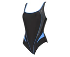 Aqua Sphere Ladies/Womens Lima Naiad Swimming Costume / Swimsuit (BLACK/BLUE) - AS104