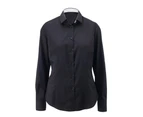 Alexandra Womens Roll Sleeve Hospitality Work Long Sleeve Shirt (Black/ White) - RW5349