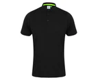 Tombo Mens Short Collar Short Sleeve Polo Shirt (Black/Black) - RW5467